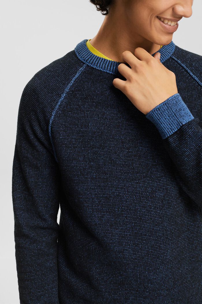 Melírovaný pletený pulovr, NAVY, detail image number 2