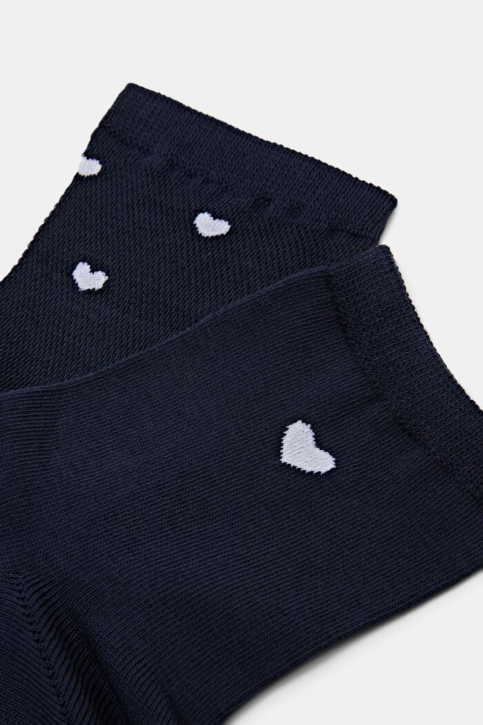 Ponožky se srdíčky, 2 páry v balení, SPACE BLUE, detail image number 2