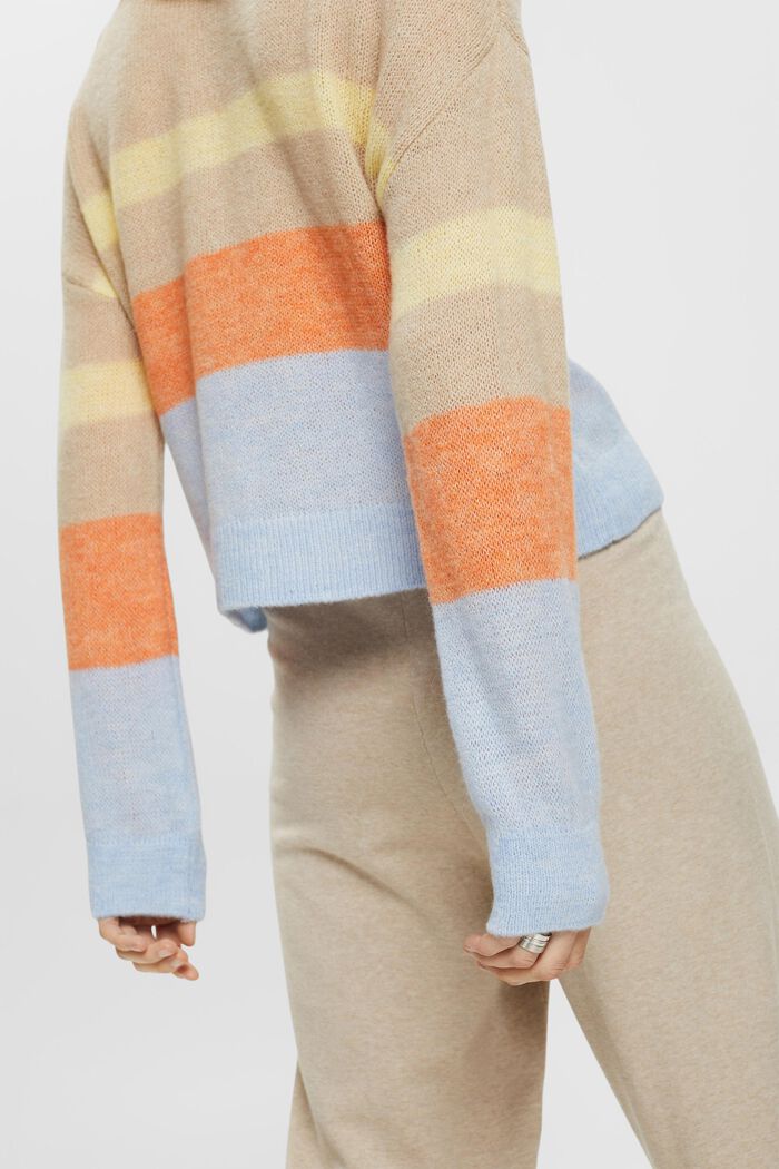 Proužkovaný pletený pulovr, LIGHT TAUPE, detail image number 2