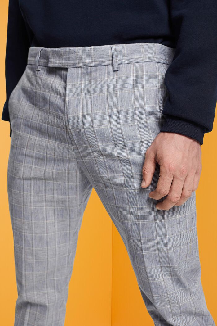 Kostkované oblekové kalhoty Silm Fit, LIGHT BLUE, detail image number 2