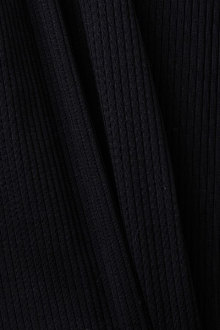 Žebrové midi šaty s prostřihem na rameni, BLACK, detail image number 5