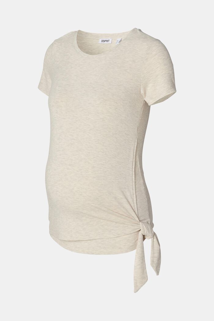 MATERNITY tričko bez rukávů na kojení, OATMEAL MELANGE, detail image number 5