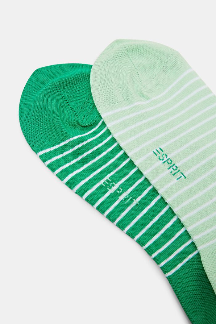 2 páry ponožek z hrubé pruhované pleteniny, GREEN/MINT, detail image number 2