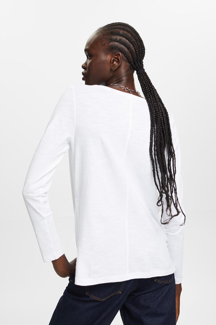 Žerzejové tričko s dlouhým rukávem, 100% bavlna, WHITE, detail image number 3