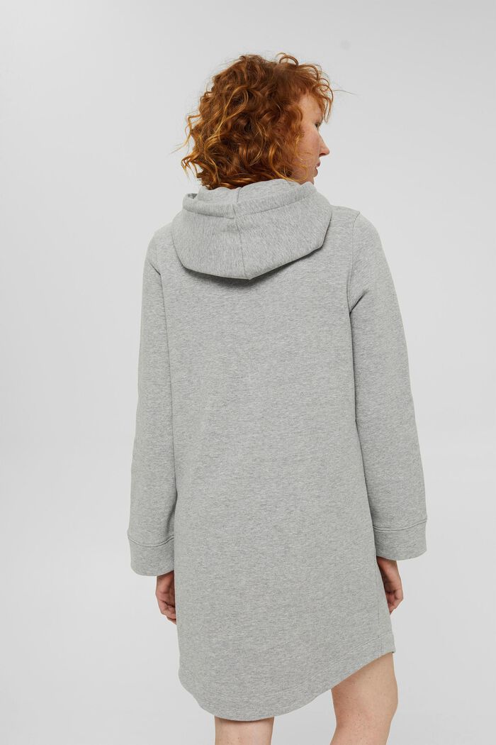 Teplákové šaty s kapucí ze směsi s bio bavlnou, MEDIUM GREY, detail image number 2