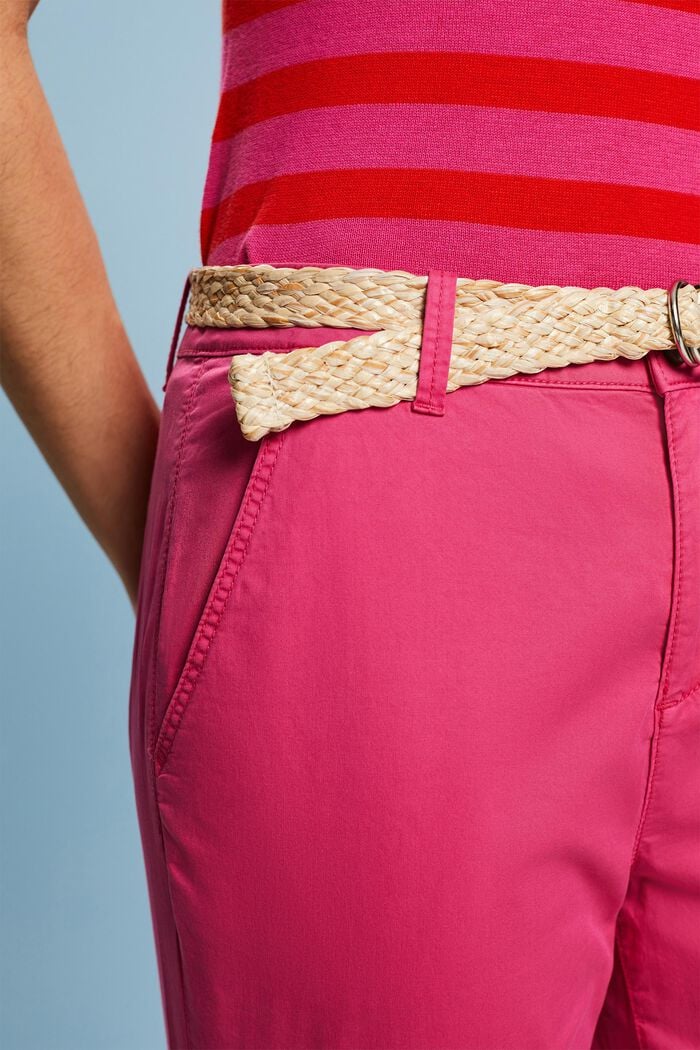 Chino kalhoty s páskem, PINK FUCHSIA, detail image number 4