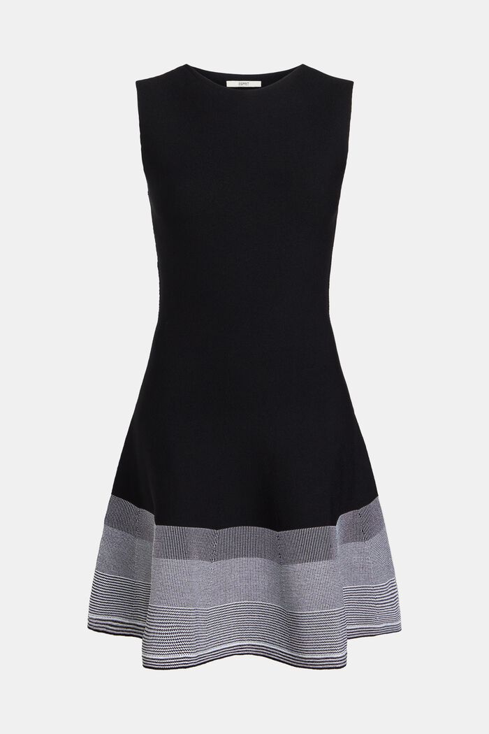 Šaty z bezešvé pleteniny s ombré vzorem, BLACK, detail image number 4