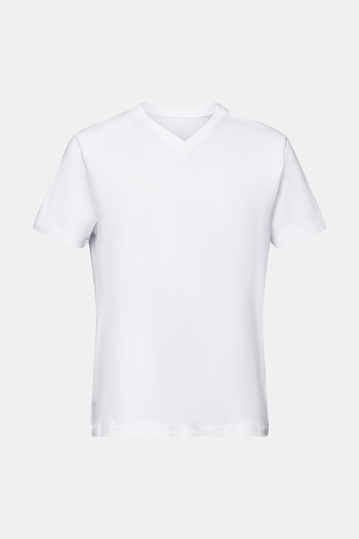 Tričko z bio bavlny, se špičatým výstřihem, WHITE, detail image number 6