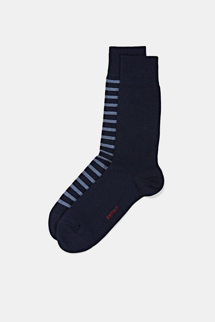 Ponožky z hrubé pleteniny, 2 páry, MARINE, detail image number 0