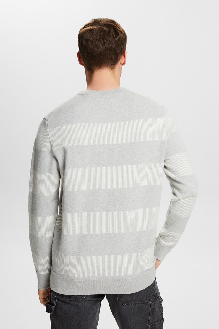Pruhovaný pulovr z žebrové pleteniny, LIGHT GREY, detail image number 3