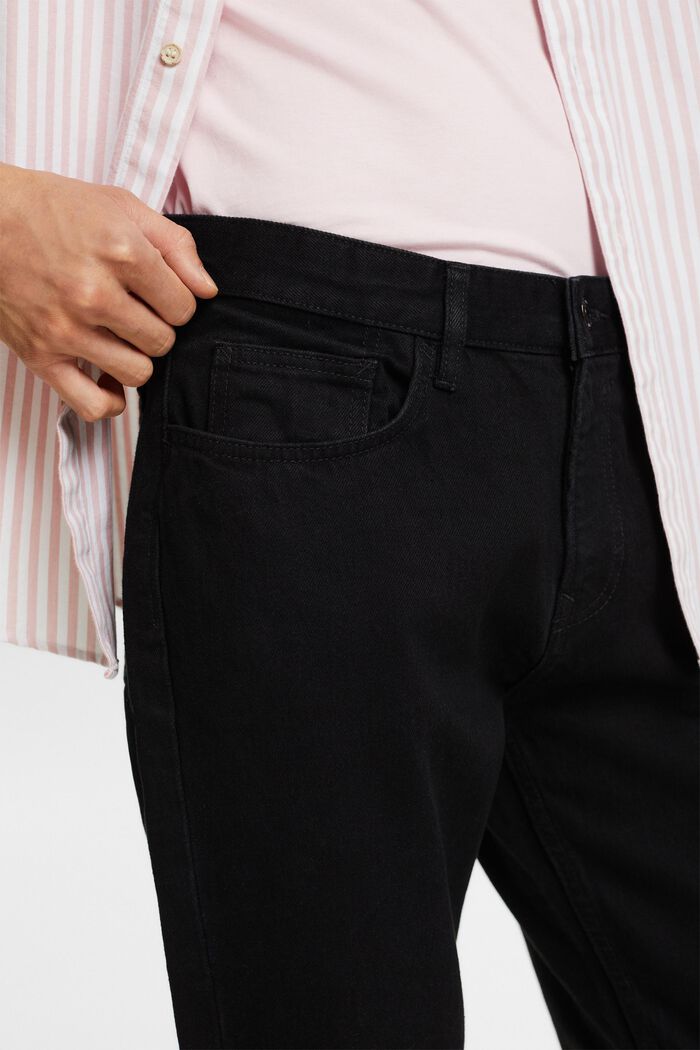 Džíny s rovnými nohavicemi, z udržitelné bavlny, BLACK DARK WASHED, detail image number 3