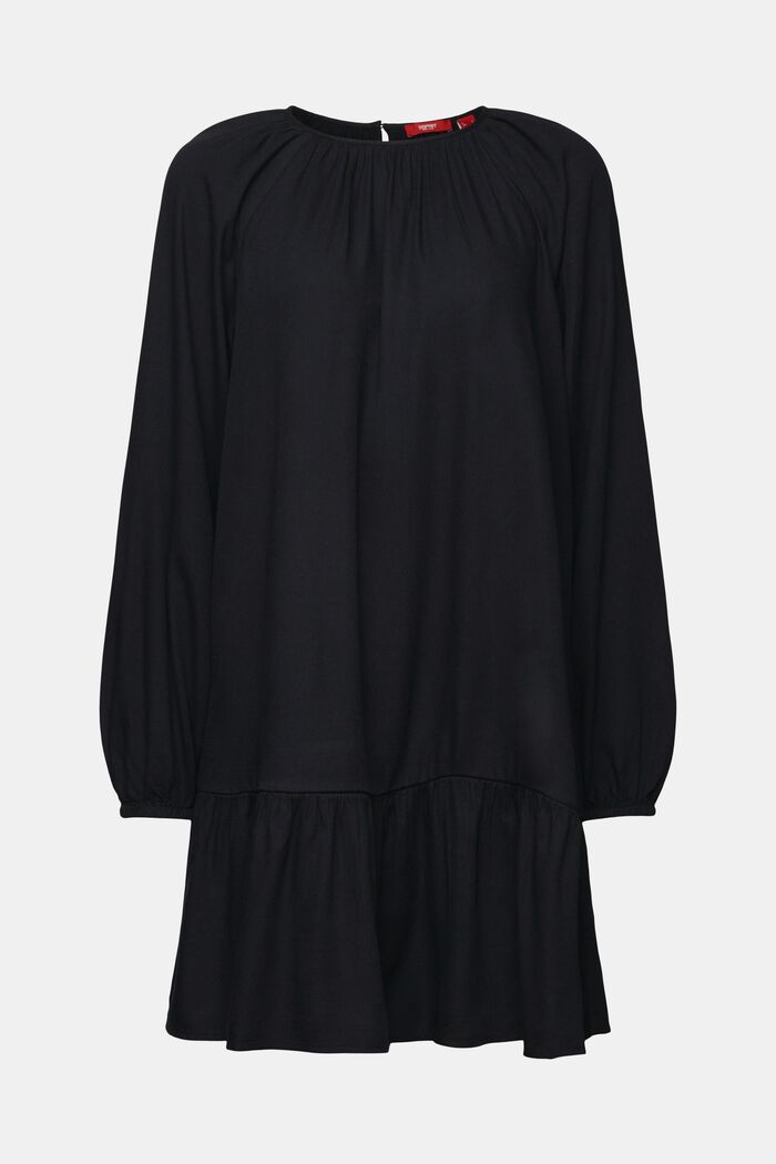 Volánové šaty, směs s bavlnou, BLACK, detail image number 7