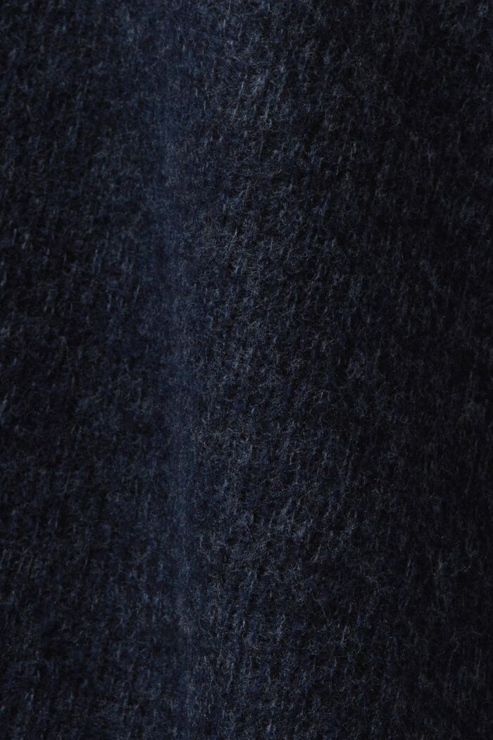 Mikina s kapucí, z počesané žebrové pleteniny, NAVY, detail image number 5