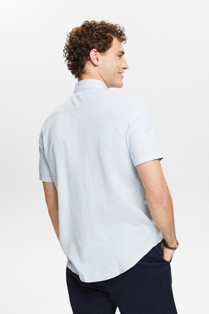 Košile s krátkým rukávem, ze směsi lnu a bavlny, LIGHT BLUE, detail image number 2