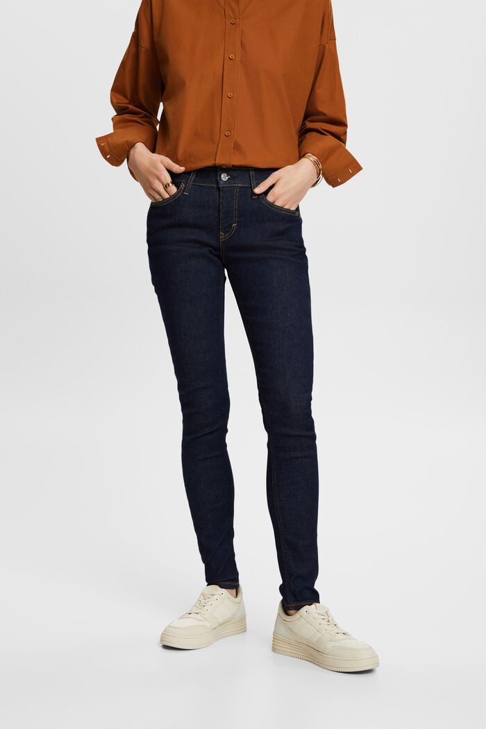 Skinny džíny se střední výškou pasu, BLUE RINSE, detail image number 0