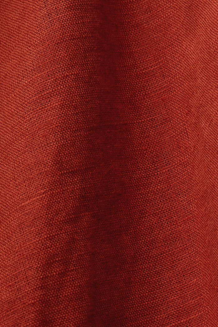 Midi sukně, směs lnu s bavlnou, TERRACOTTA, detail image number 5