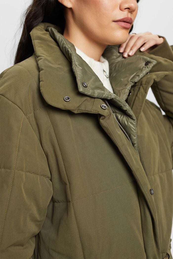 Recyklováno: prošívaný kabát s flísovou podšívkou, KHAKI GREEN, detail image number 2