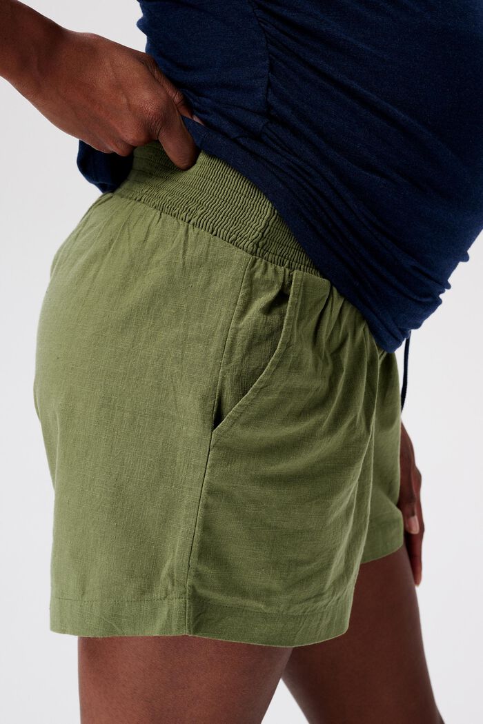 MATERNITY šortky s pasem pod bříško, OLIVE GREEN, detail image number 1