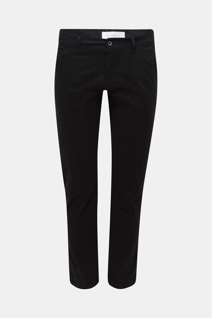 Kalhoty chino z bavlněného streče, BLACK, detail image number 0