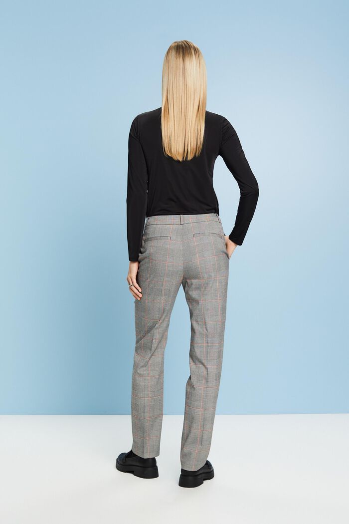Kostkované kalhoty s rovnými nohavicemi, MEDIUM GREY, detail image number 2