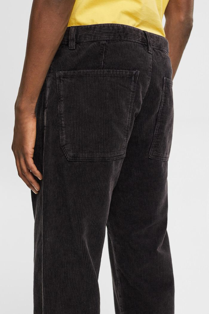 Manšestrové kalhoty s pohodovým střihem, BLACK, detail image number 3