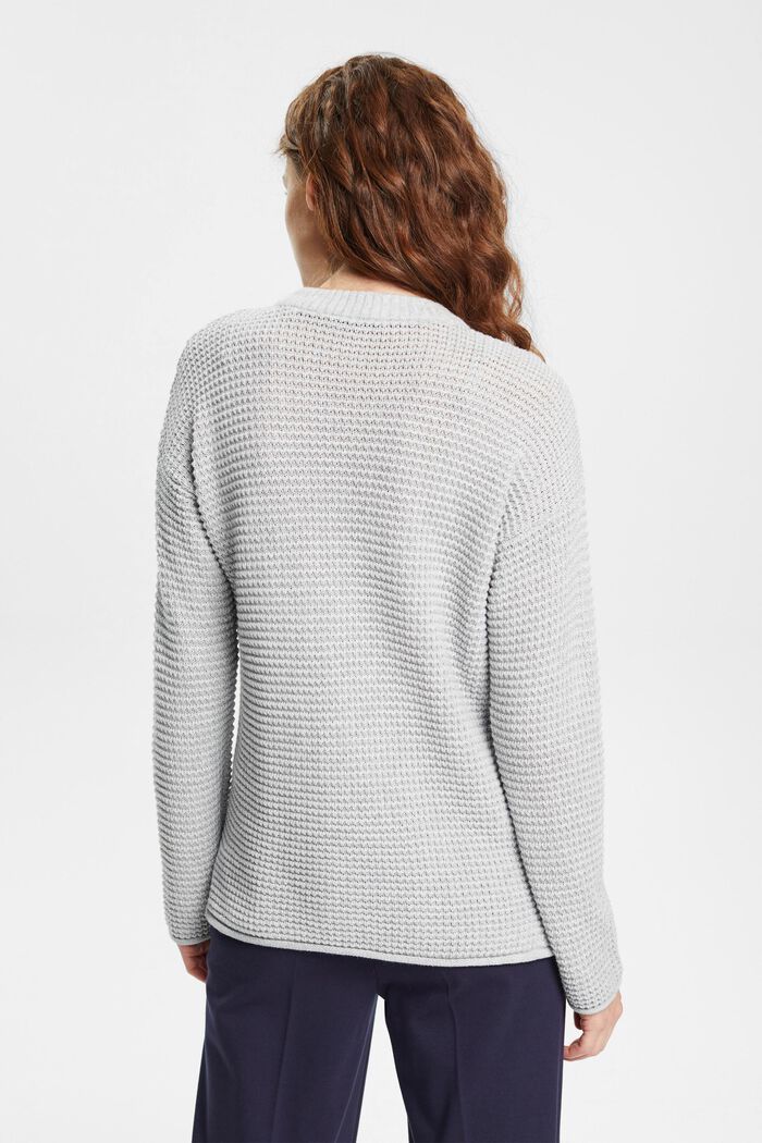 Pletený pulovr s texturou, LIGHT GREY, detail image number 3