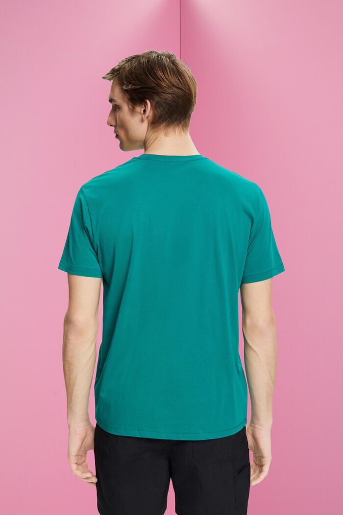 Bavlněné tričko s potiskem, EMERALD GREEN, detail image number 3