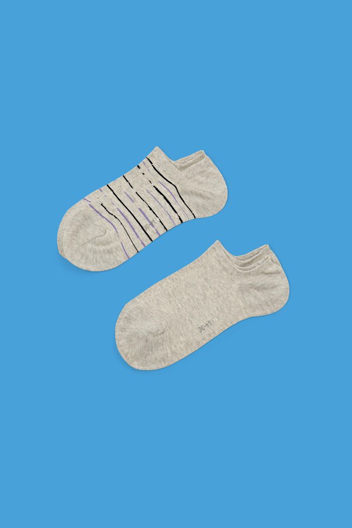 2 páry kotníkových ponožek no show, bio bavlna, STORM GREY, detail image number 0