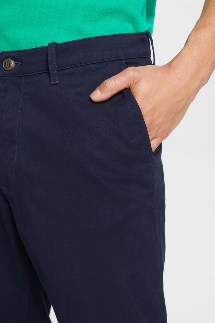 Bavlněné kalhoty chino s rovnými nohavicemi, NAVY, detail image number 4