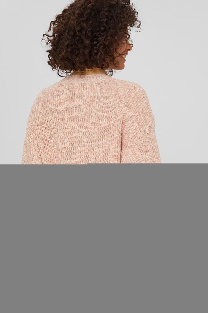 Melírovaný pletený pulovr, směs s bio bavlnou, LIGHT RED, detail image number 3