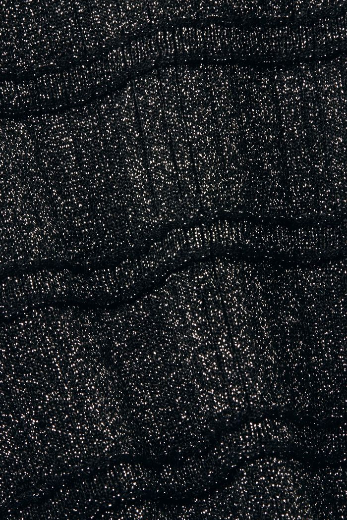 Kardigan se špičatým výstřihem, z příze lamé, BLACK, detail image number 5