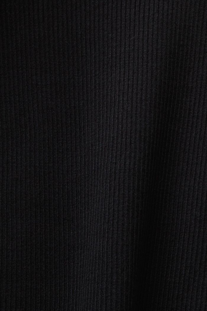 Pulovr z žebrové pleteniny a s kulatým výstřihem, BLACK, detail image number 5