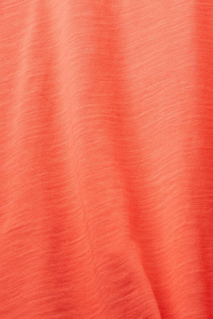 Žerzejové tričko s dlouhým rukávem, 100 % bavlna, CORAL RED, detail image number 4