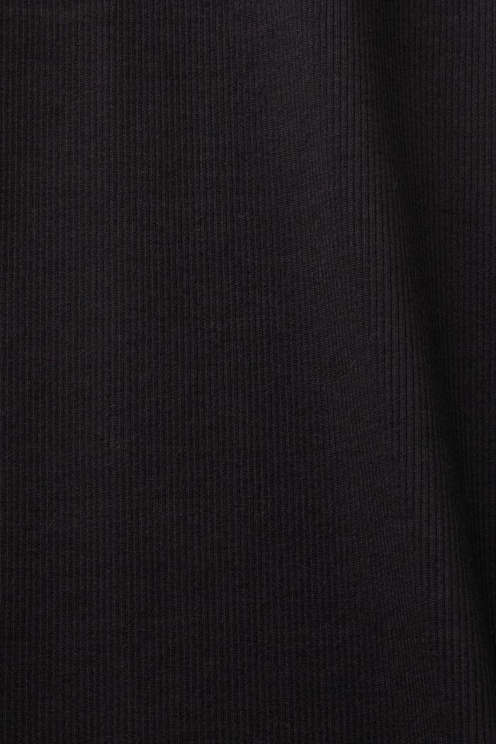 Tílko z žebrového žerzeje, strečová bavlna, BLACK, detail image number 5