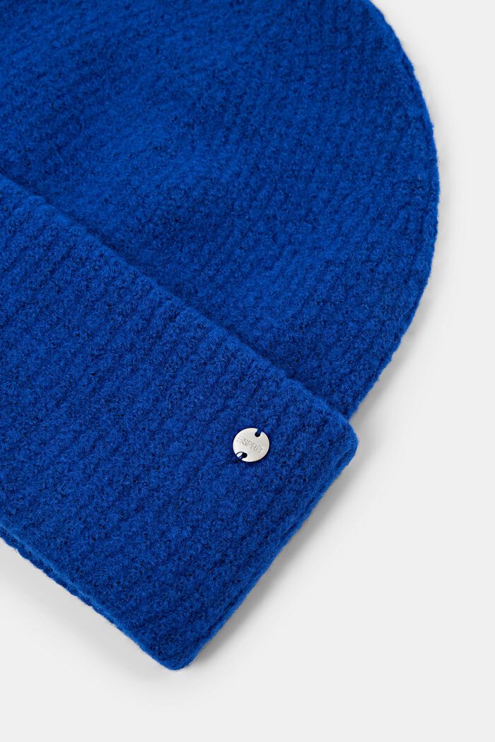 Čepice beanie z žebrové pleteniny, BRIGHT BLUE, detail image number 1