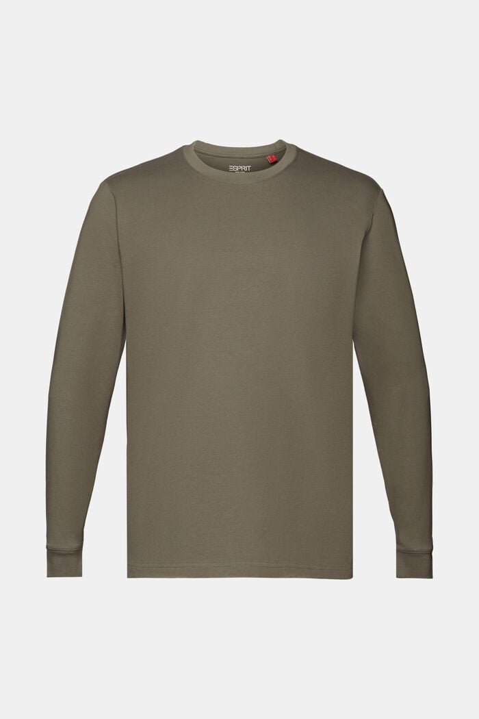 Žerzejové tričko s dlouhým rukávem, 100 % bavlna, GUNMETAL, detail image number 5