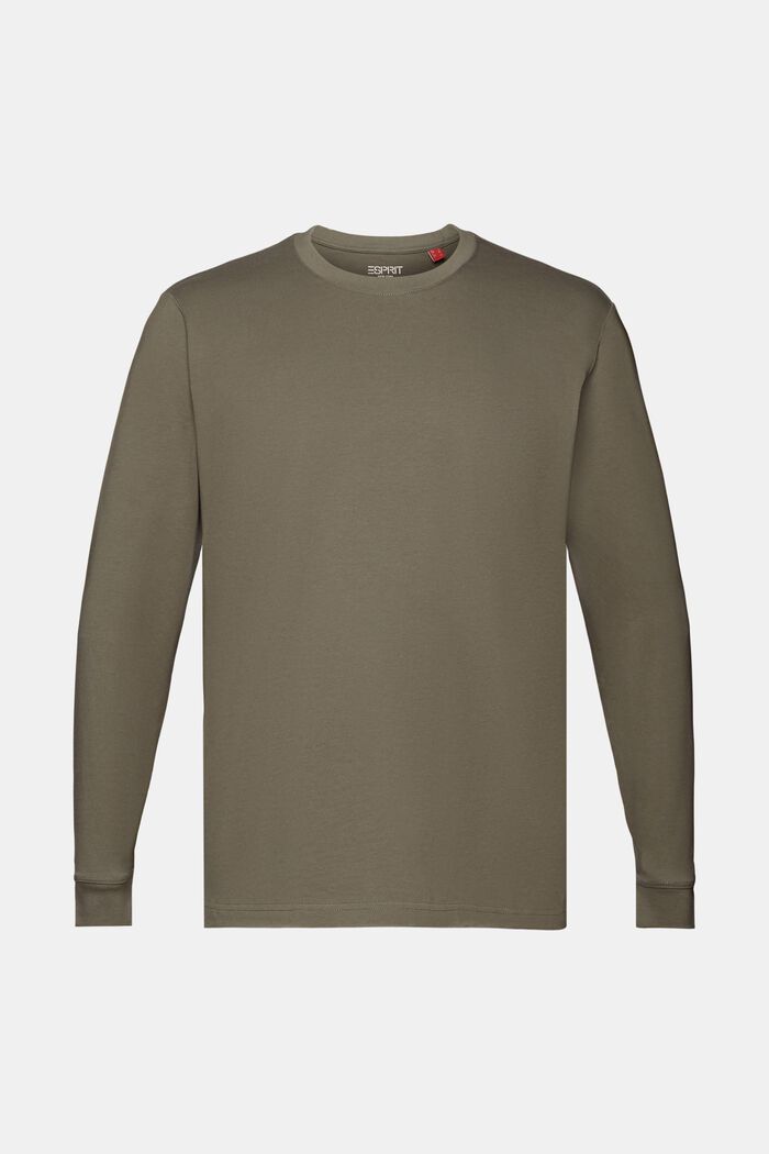 Žerzejové tričko s dlouhým rukávem, 100 % bavlna, GUNMETAL, detail image number 5