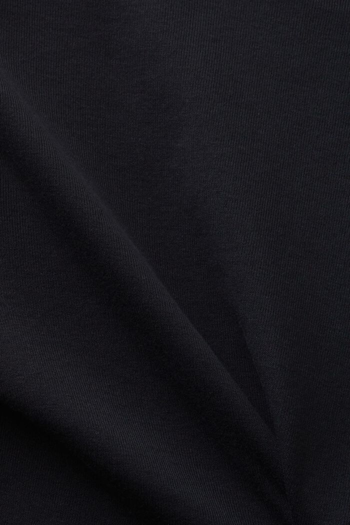Bavlněné tričko se špičatým výstřihem, BLACK, detail image number 4