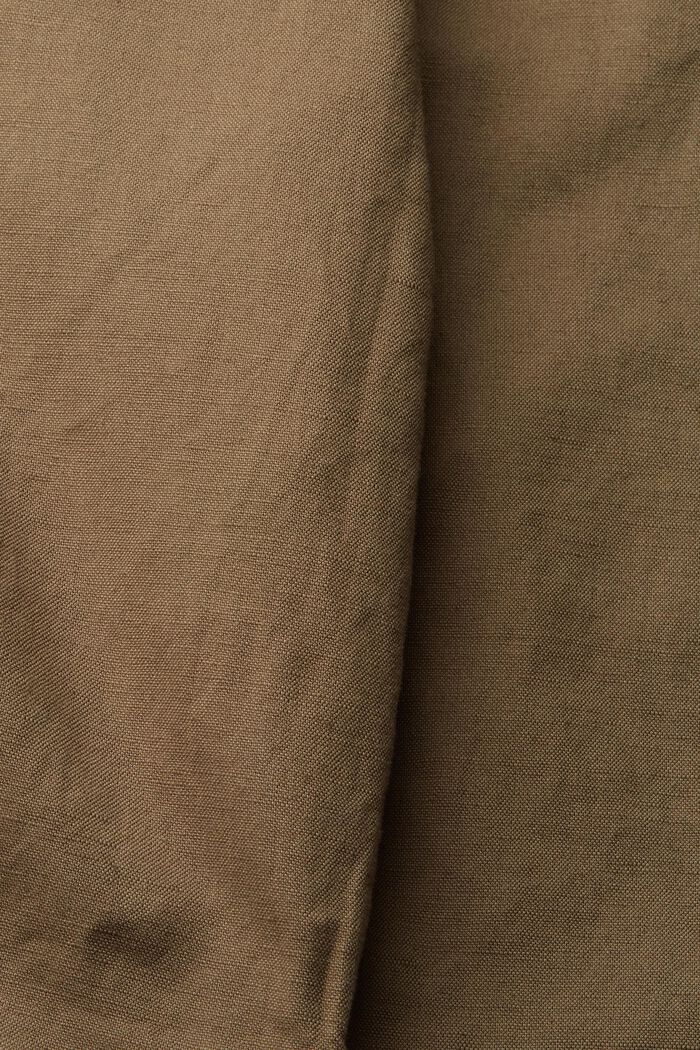 Krátké kalhoty ze směsi se lnem, DUSTY GREEN, detail image number 1
