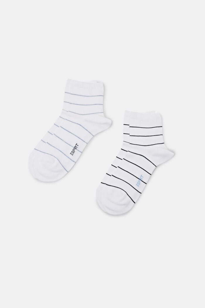 2 páry ponožek z hrubé pruhované pleteniny, WHITE, detail image number 0