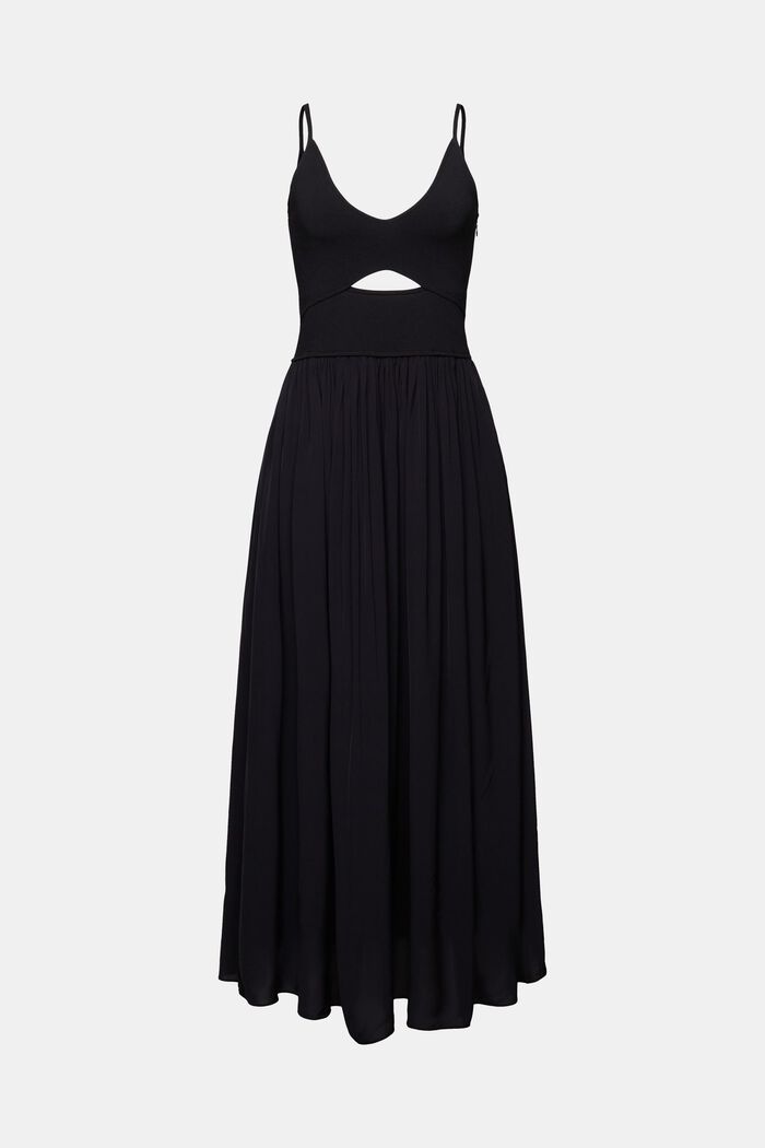 Midi šaty s prostřihem, BLACK, detail image number 6
