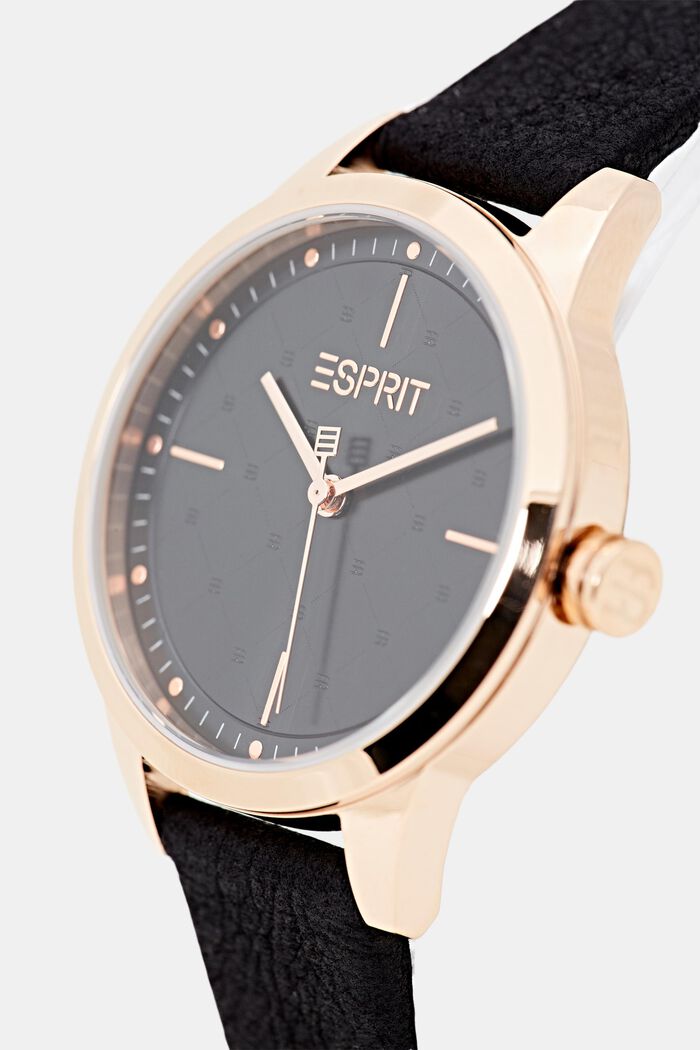Veganský produkt: nerezové hodinky s růžovým zlatem, BLACK, detail image number 1