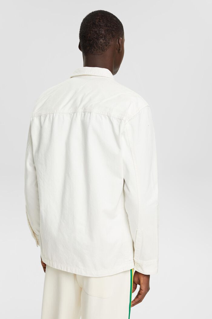 Košilová bunda z bio bavlny, OFF WHITE, detail image number 3
