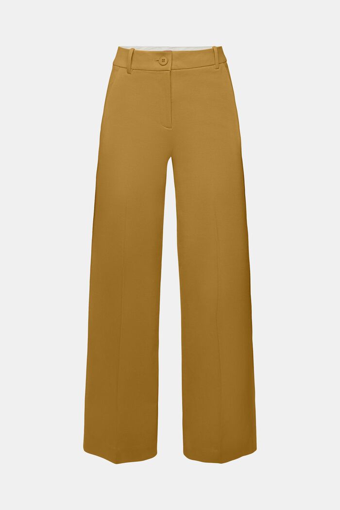 Kalhoty s rovným střihem, z žerzeje punto, OLIVE, detail image number 7