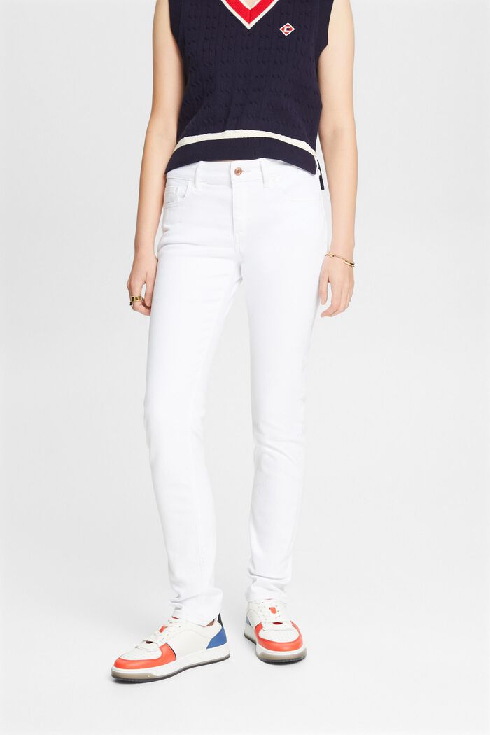 Slim Fit džíny se střední výškou pasu, WHITE, detail image number 0