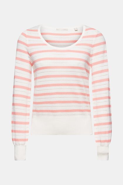 Bavlněný pulovr s dírkovaným vzorem