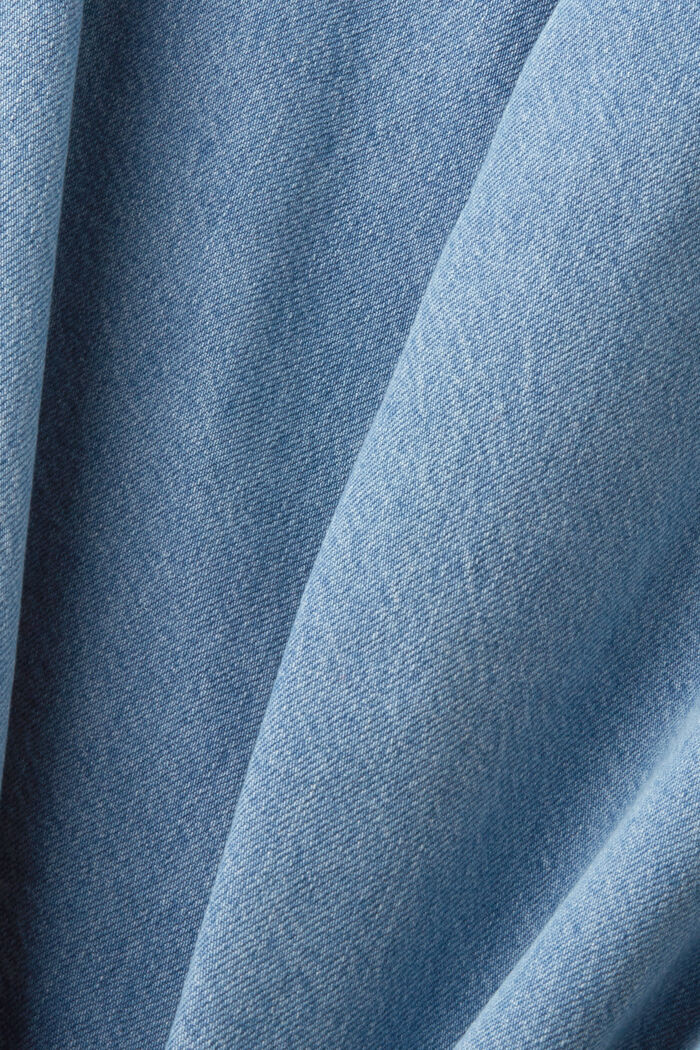 Zkrácené džíny se vzorem, 100% bavlna, BLUE LIGHT WASHED, detail image number 6