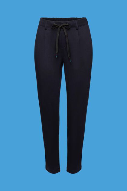 Strečové kalhoty s gumou v pase, DARK BLUE, overview