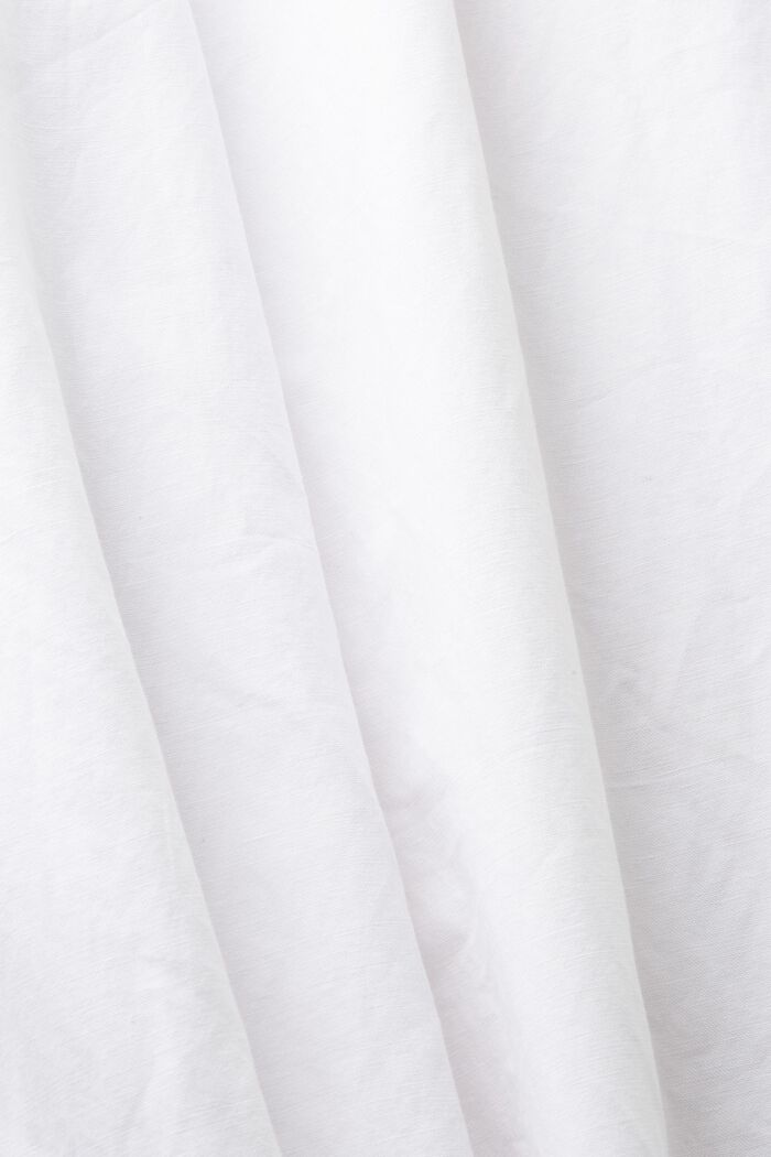 Kalhoty ze směsi bavlny a lnu, WHITE, detail image number 6