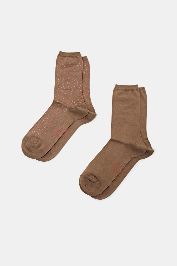 2 páry ponožek, bio bavlna, BROWN, detail image number 1
